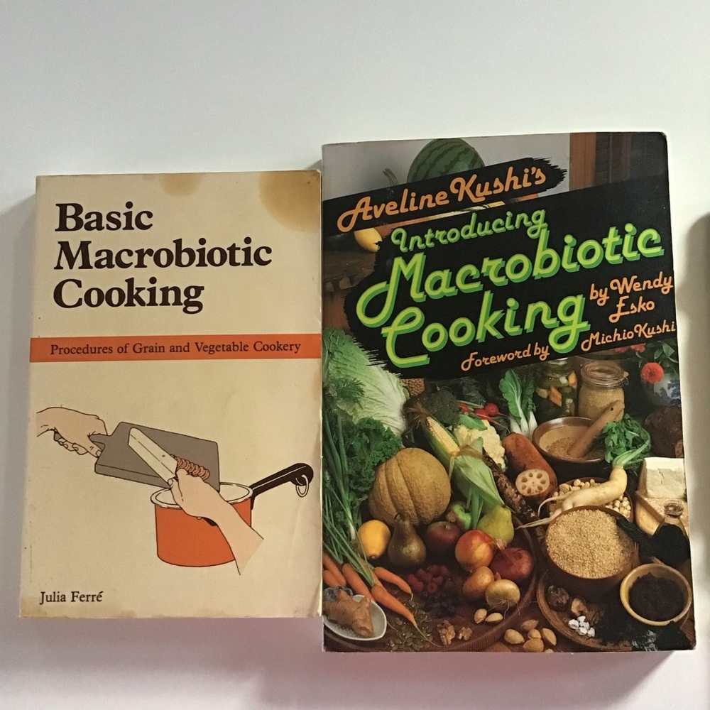 Set of 2 Macrobiotic Cooking Cookbooks PB Aveline Kushi Julia Ferre